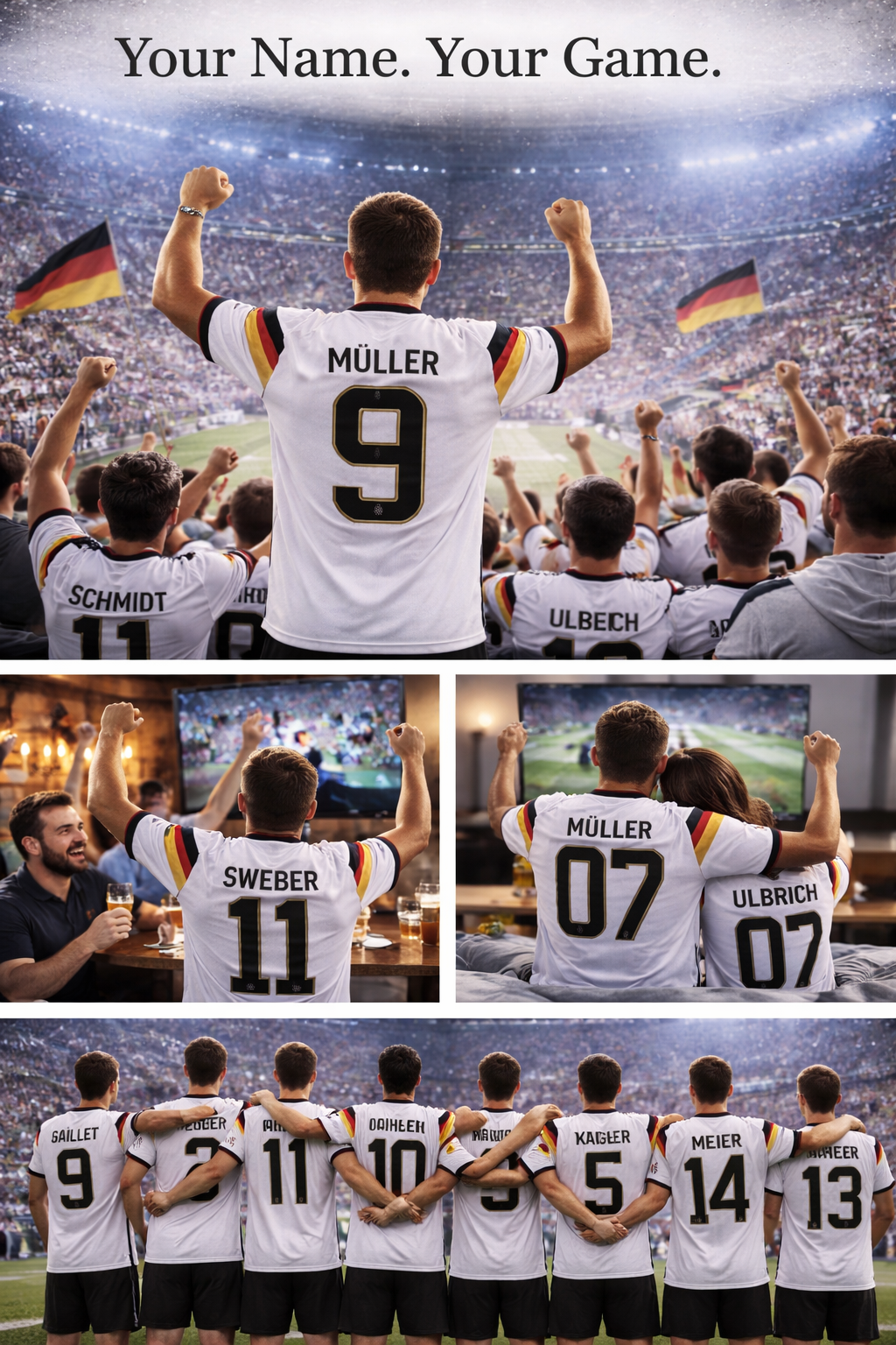 Custom Germany Soccer Jersey – Personalized Name & Number Fan Jersey - Fan Version